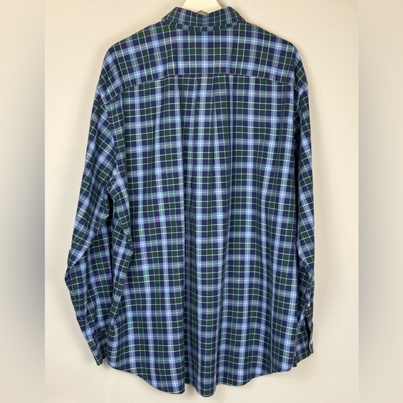 Vineyard Vines Tucker Shirt Classic Fit Long Sleeves Blue Green Plaid Size XL - Picture 5 of 9